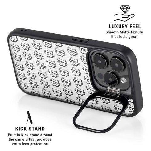 Bitcoin Pattern iPhone 15 Pro Kickstand Case